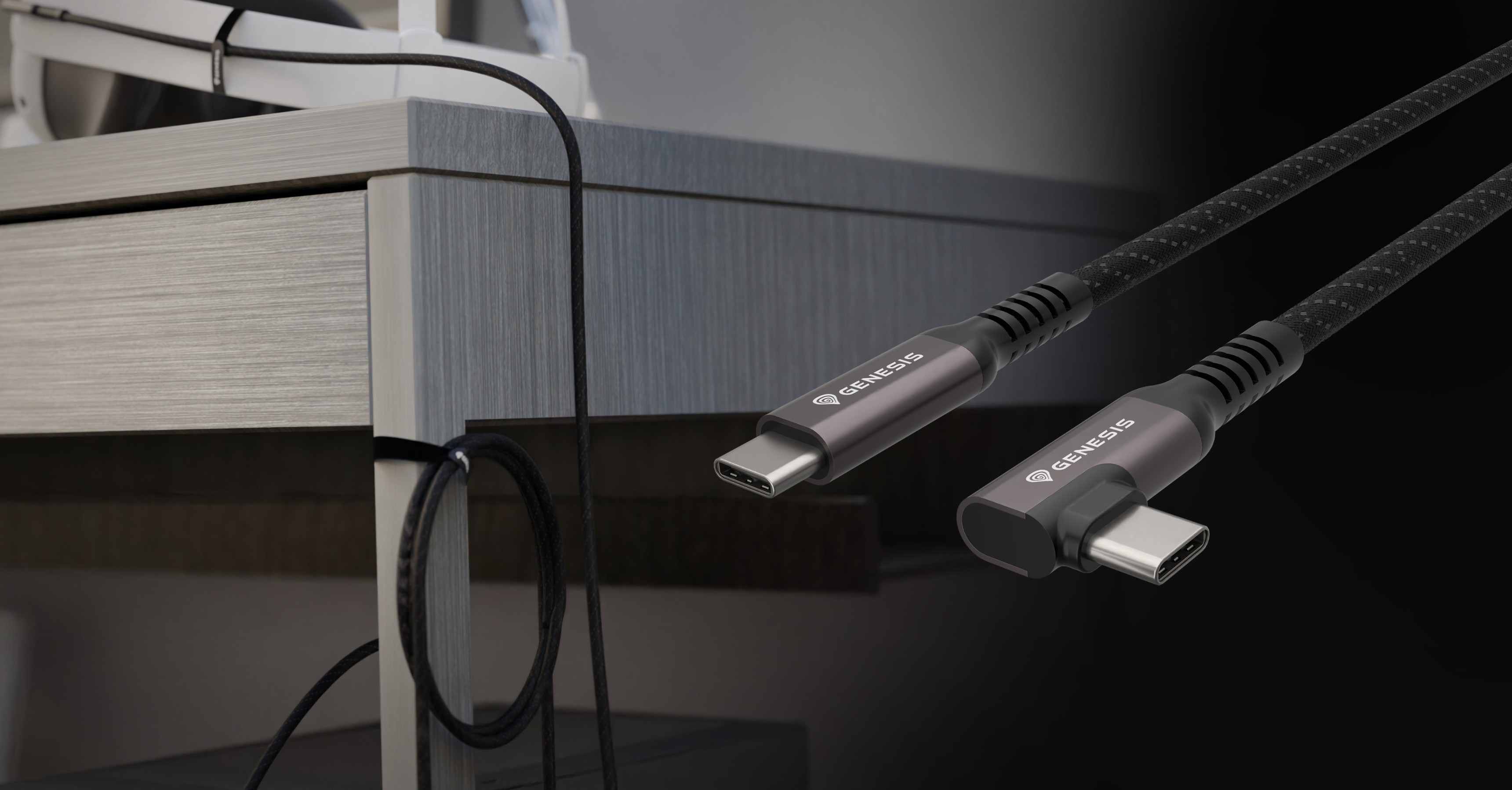 USB-C Kabel, Stecker auf Stecker, 3.2 Gen 2, 3m Länge, 10Gb/s, 60W Power Delivery, schwarzes Design mit sichtbaren Details der Stecker