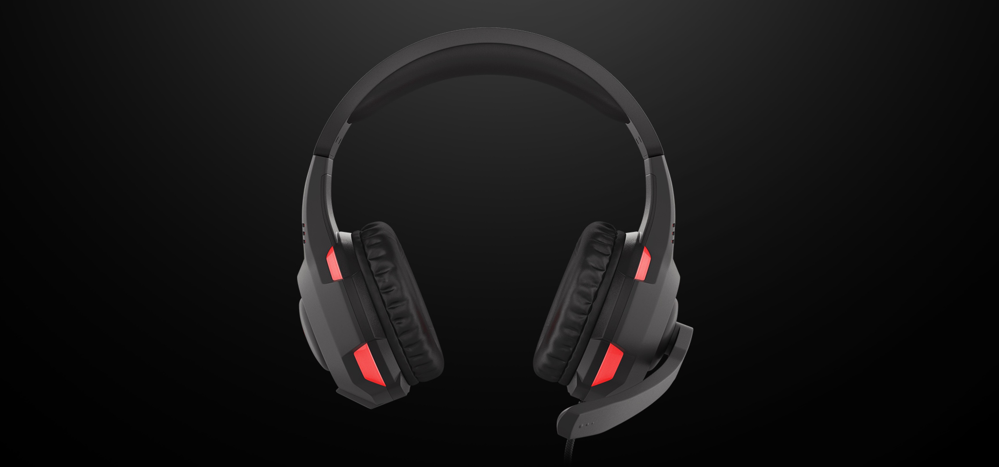 Schwarzes und rotes Genesis Radon 210 7.1 USB Gaming Headset mit Mikrofon, gepolsterten Ohrmuscheln und verstellbarem Kopfbügel