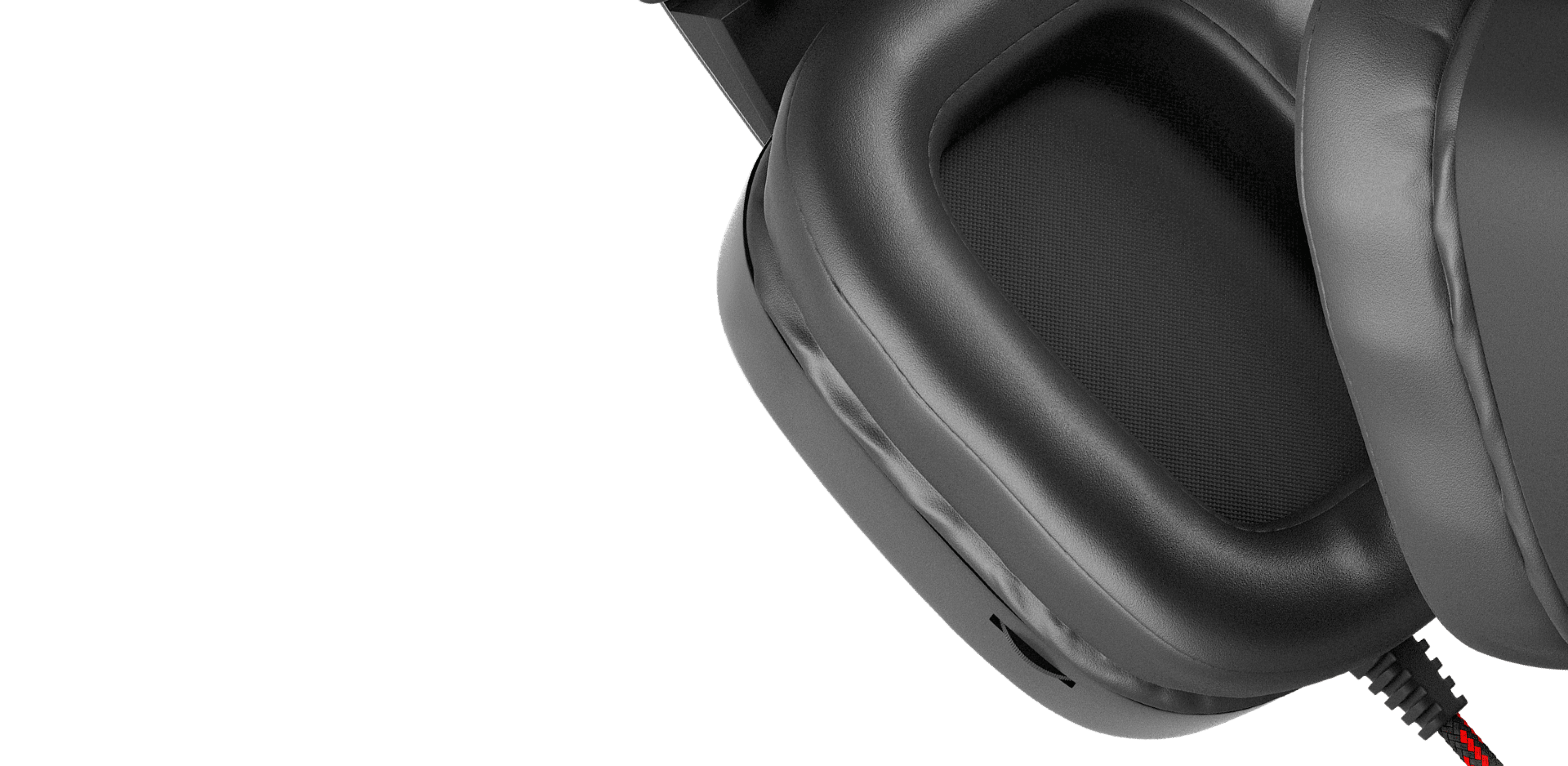 Schwarzer und roter Genesis Radon 720 7.1 Over-Ear-Kopfhörer mit eingebautem Mikrofon und USB-Anschluss