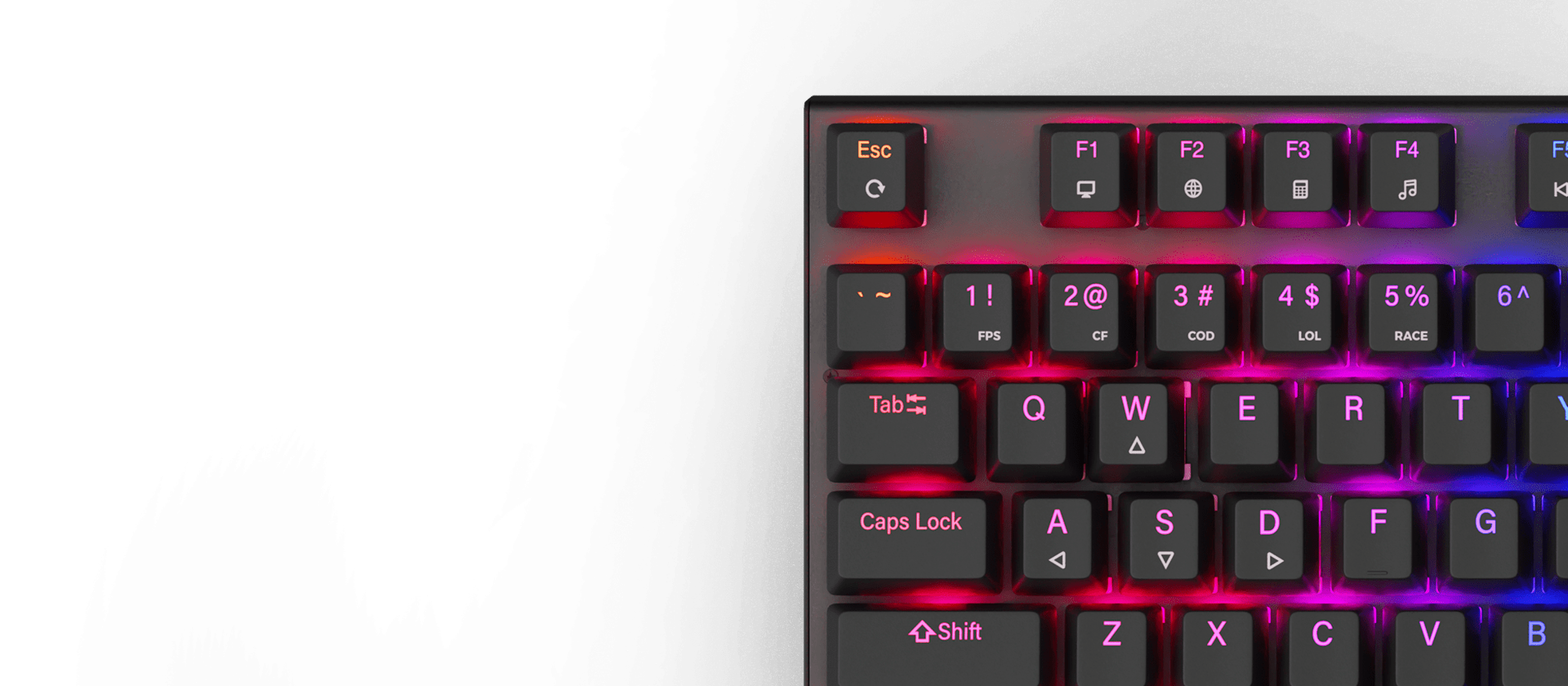 Tastatur mit RGB-Hintergrundbeleuchtung, mechanischen Silent-Switches, schwarzen Tasten und einem TKL-Design (Tenkeyless)
