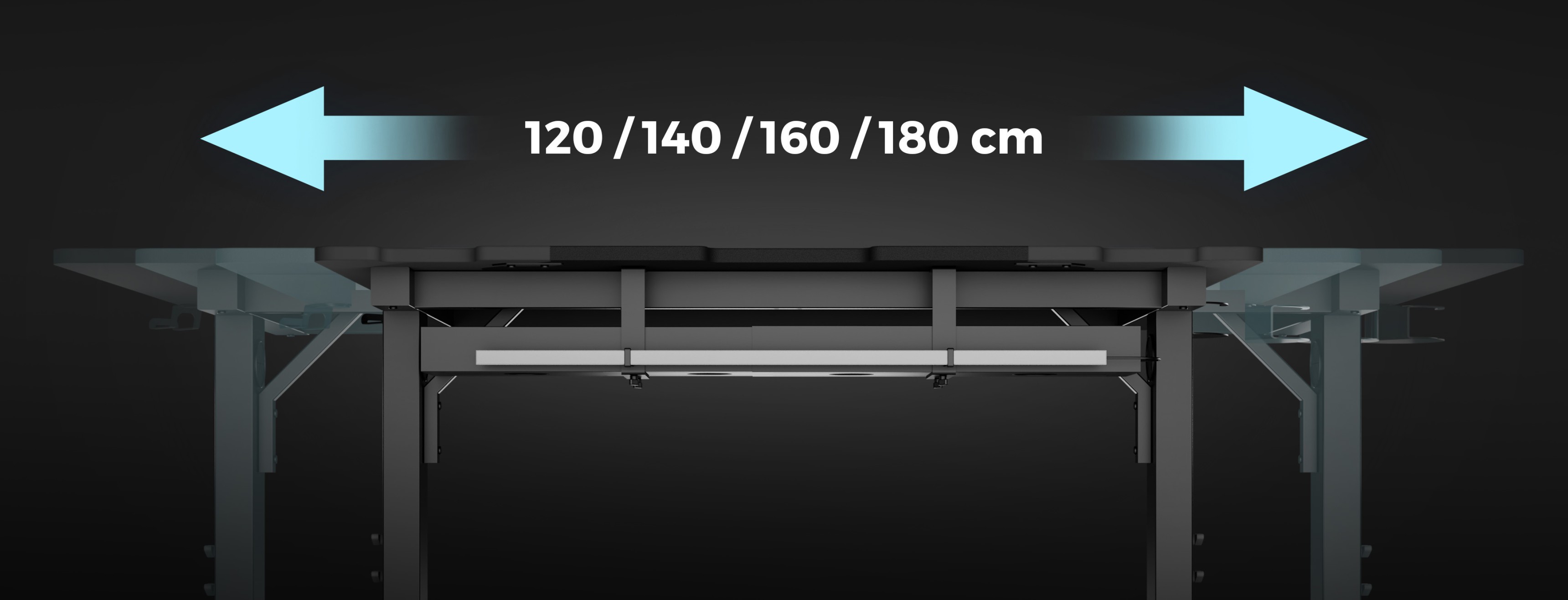 Seitenwand für den modularen Schreibtisch Genesis Holm mit verstellbaren Breiten von 120, 140, 160 und 180 cm