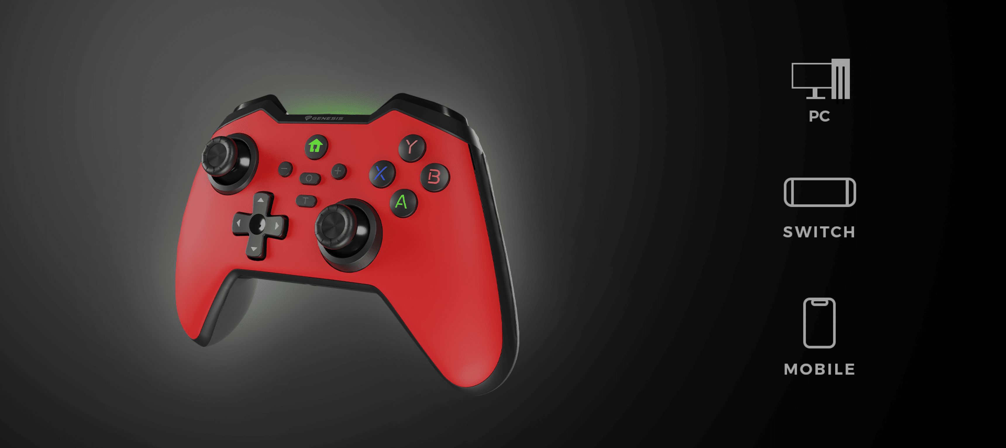 Kabelloses schwarzes Gamepad, kompatibel mit PC, Switch und mobilen Geräten, mit mehreren Tasten und Joystick-Steuerung