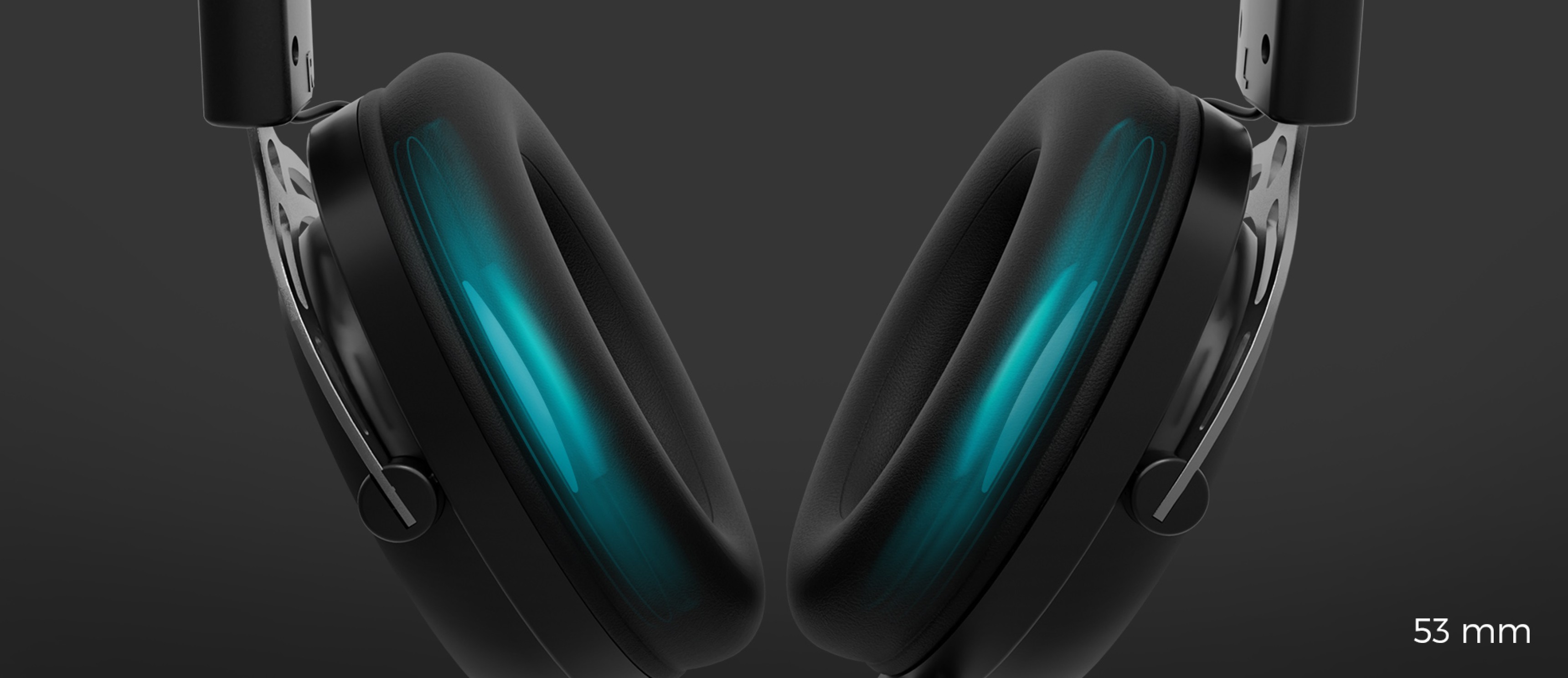 Schwarzer Genesis Toron 301 Over-Ear-Kopfhörer mit Mikrofon, 53-mm-Treibern und blauen Akzenten