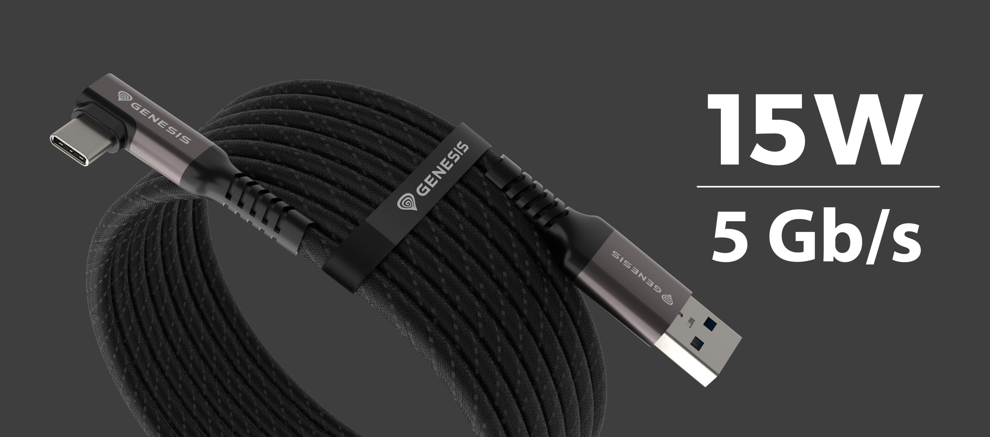 USB-C-auf-USB-A-Kabel, 3 Meter lang, unterstützt 5 Gb/s Datenübertragung und 15 W Leistungsabgabe, mit einem geflochtenen Design