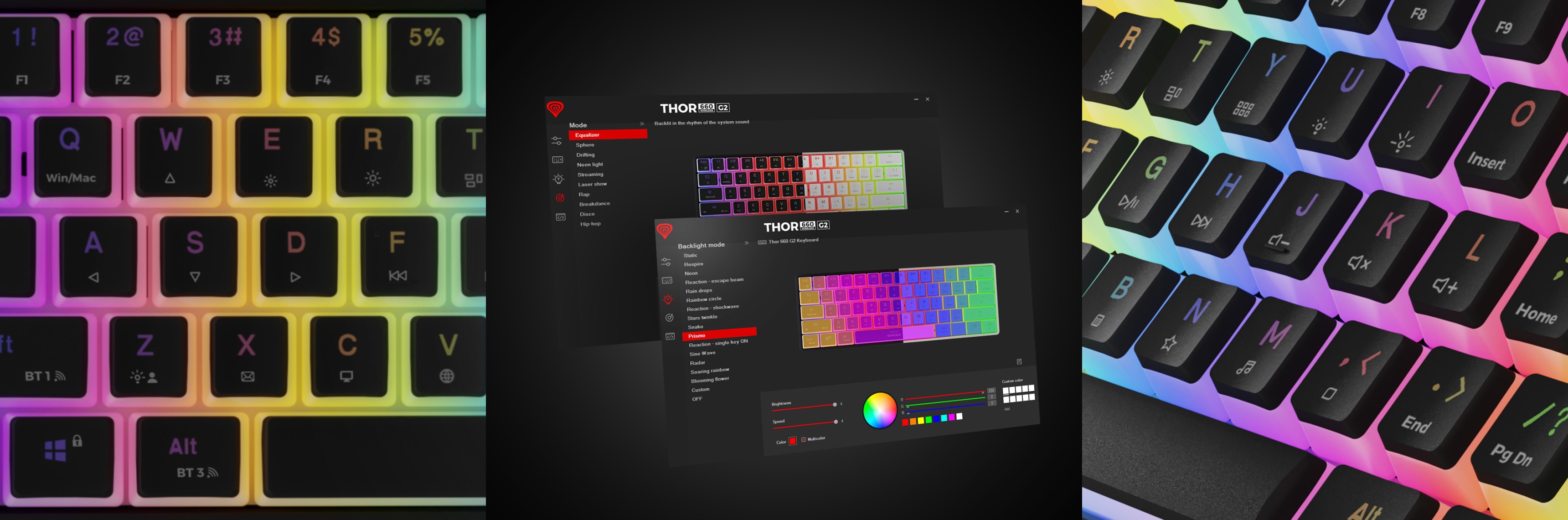 Kabellose mechanische RGB-Gaming-Tastatur mit Gateron Red-Schaltern, farbenfroher Tastenbeleuchtung und anpassbarer Einstellungsoberfläche