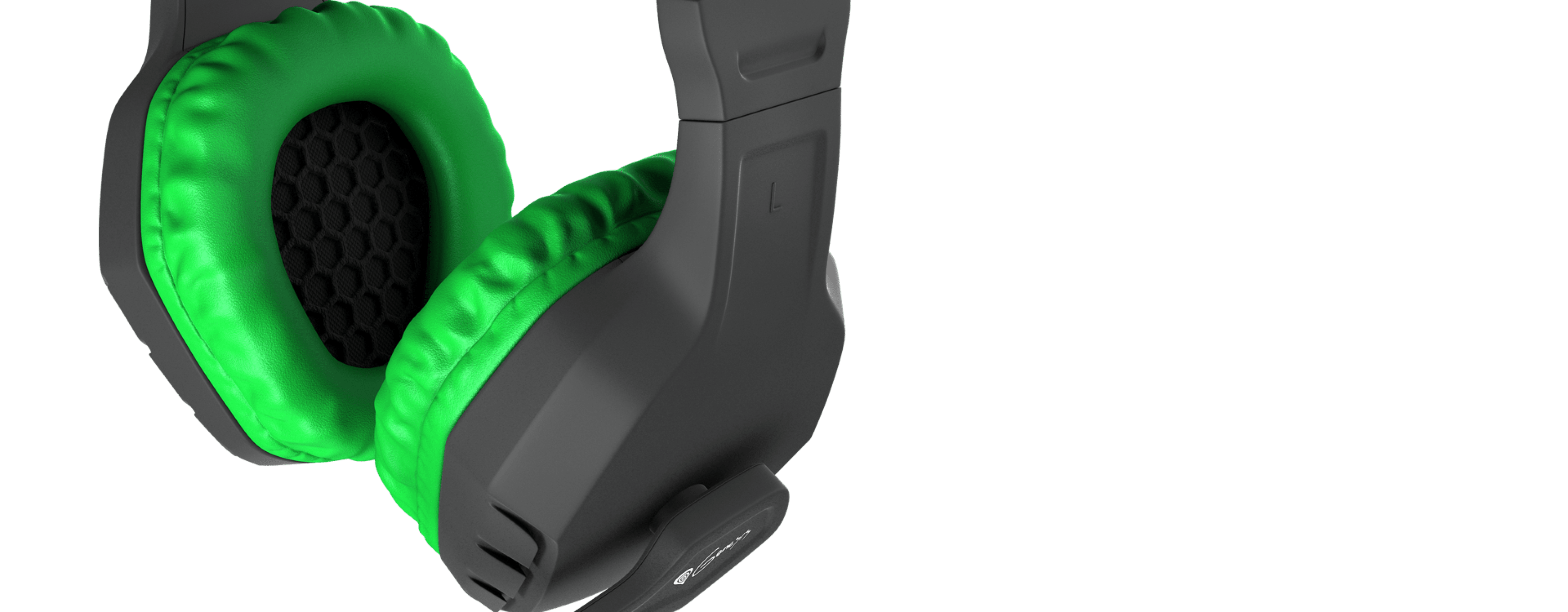 Schwarz-grüner Genesis Argon 200 Over-Ear-Kopfhörer mit Mikrofon und gepolsterten Ohrpolstern