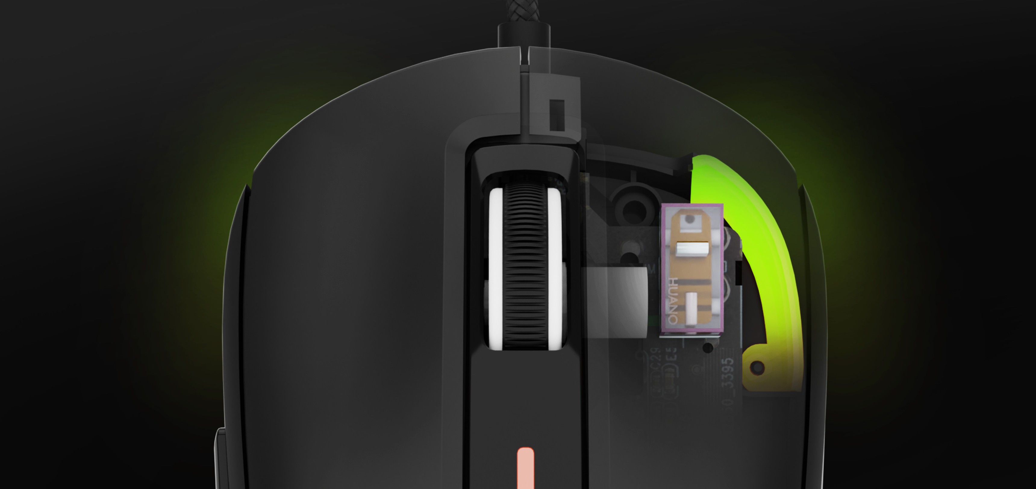 Schwarze Genesis Krypton 660 Gaming-Maus mit internen Komponenten, RGB-Beleuchtung und anpassbaren Tasten