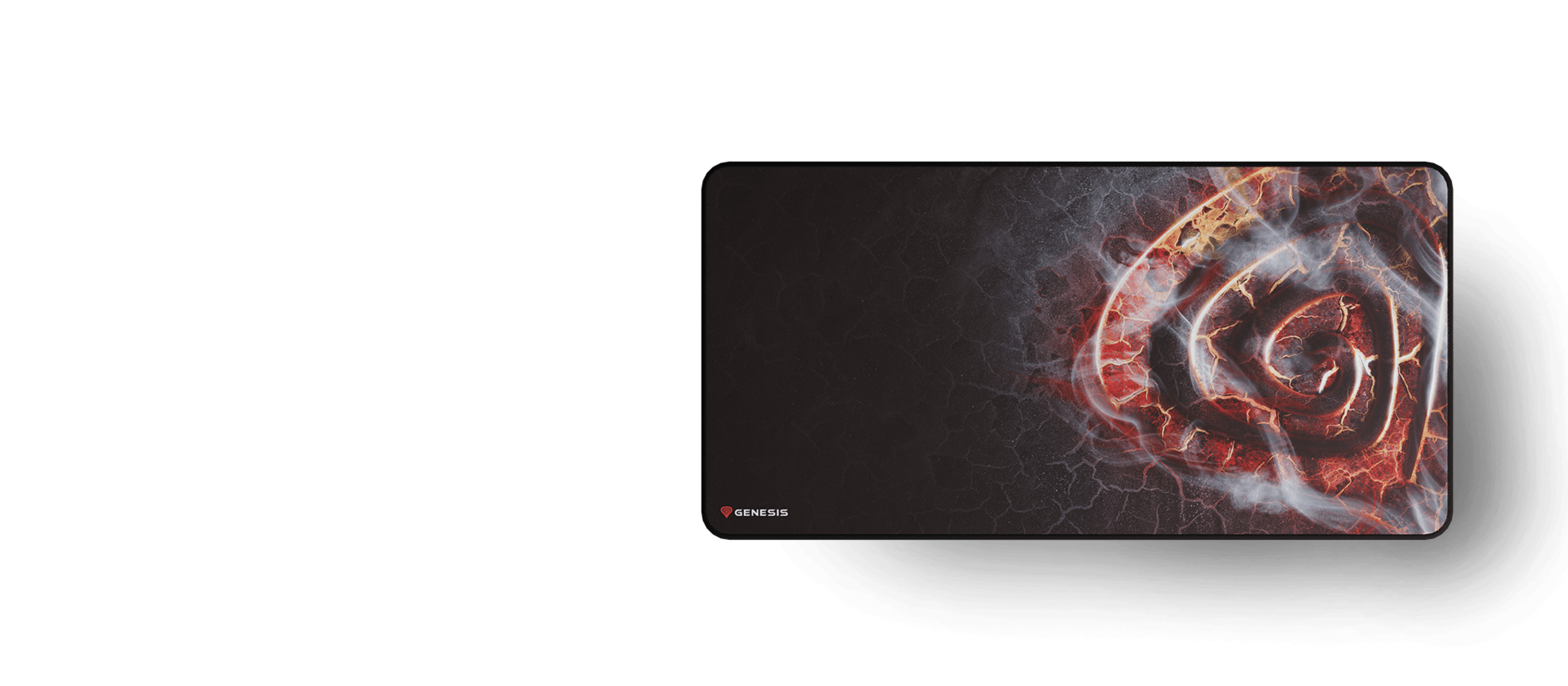 Großes Gaming-Mauspad mit einem auffälligen roten und schwarzen abstrakten Design, 900x450mm groß