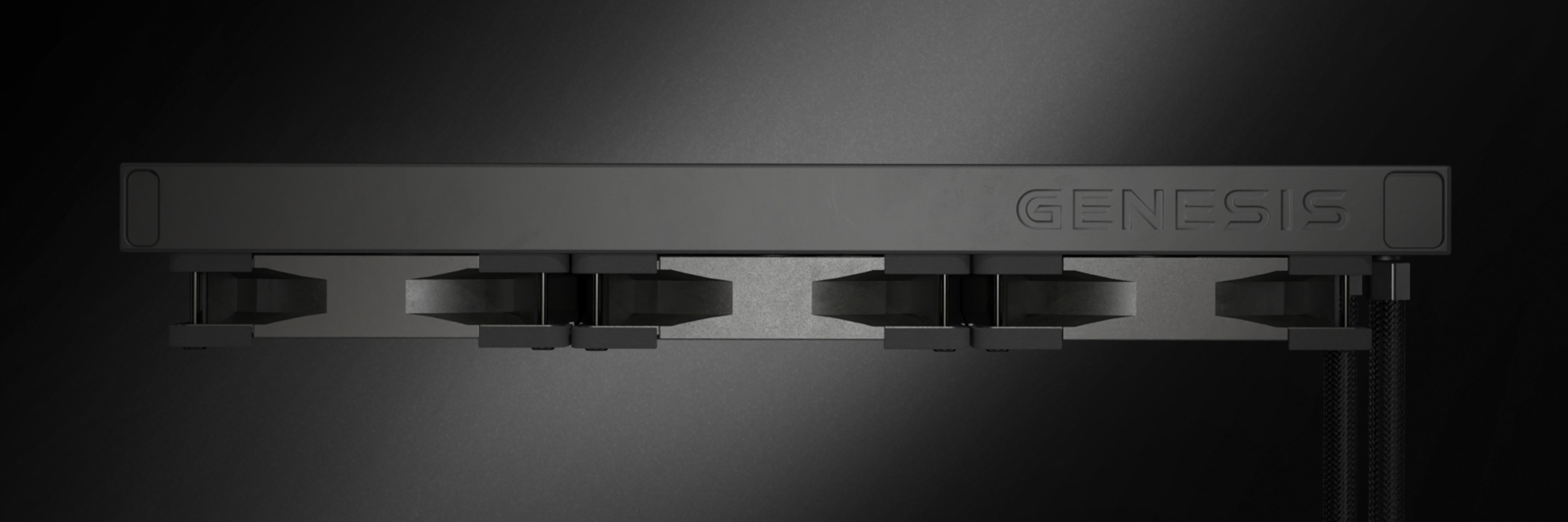 Schwarze Genesis Hydria 360 ARGB Flüssigkeitskühlung mit schlankem Design und drei Lüftern
