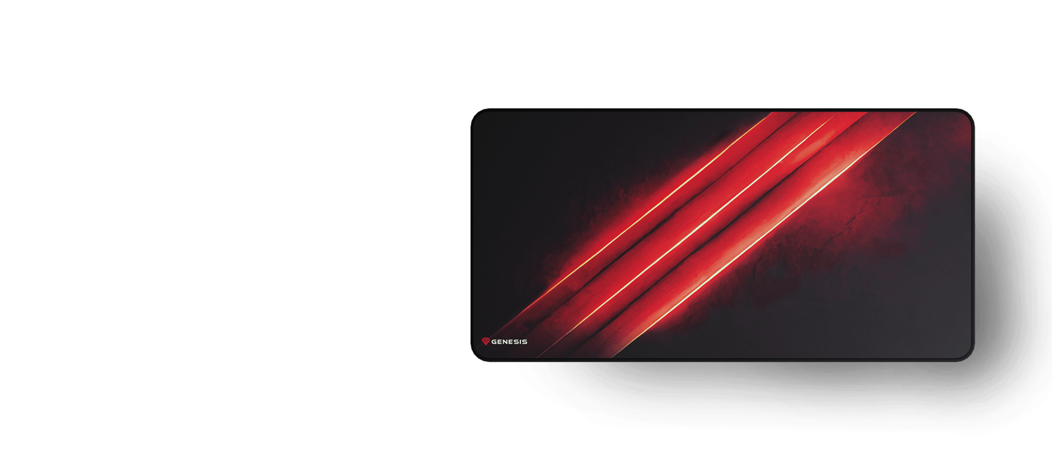 Gaming-Mauspad mit schwarzer Oberfläche, roten Diagonalstreifen und schlankem Design, Größe 900x450mm