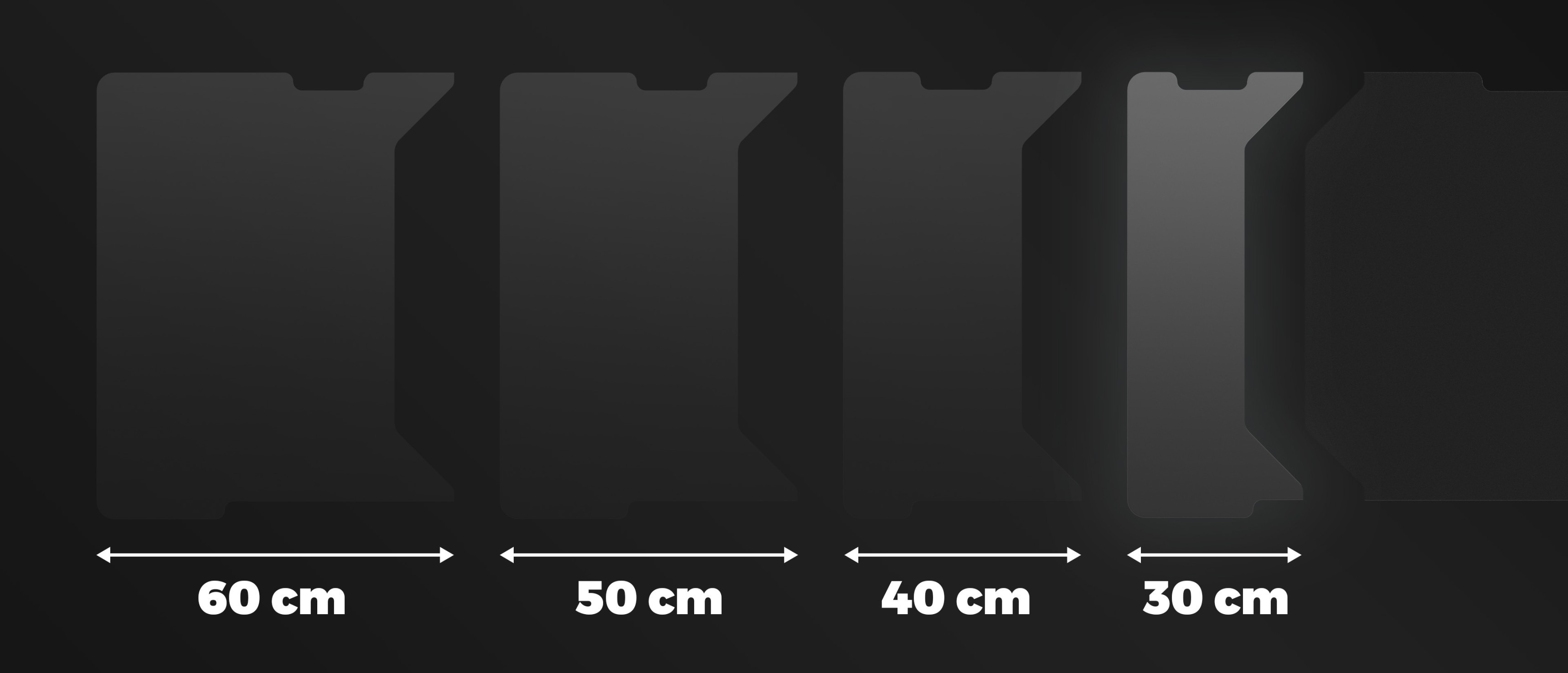 Seitenwand für den modularen Schreibtisch Genesis Holm, 30 cm, neben anderen Größenoptionen: 60 cm, 50 cm, und 40 cm