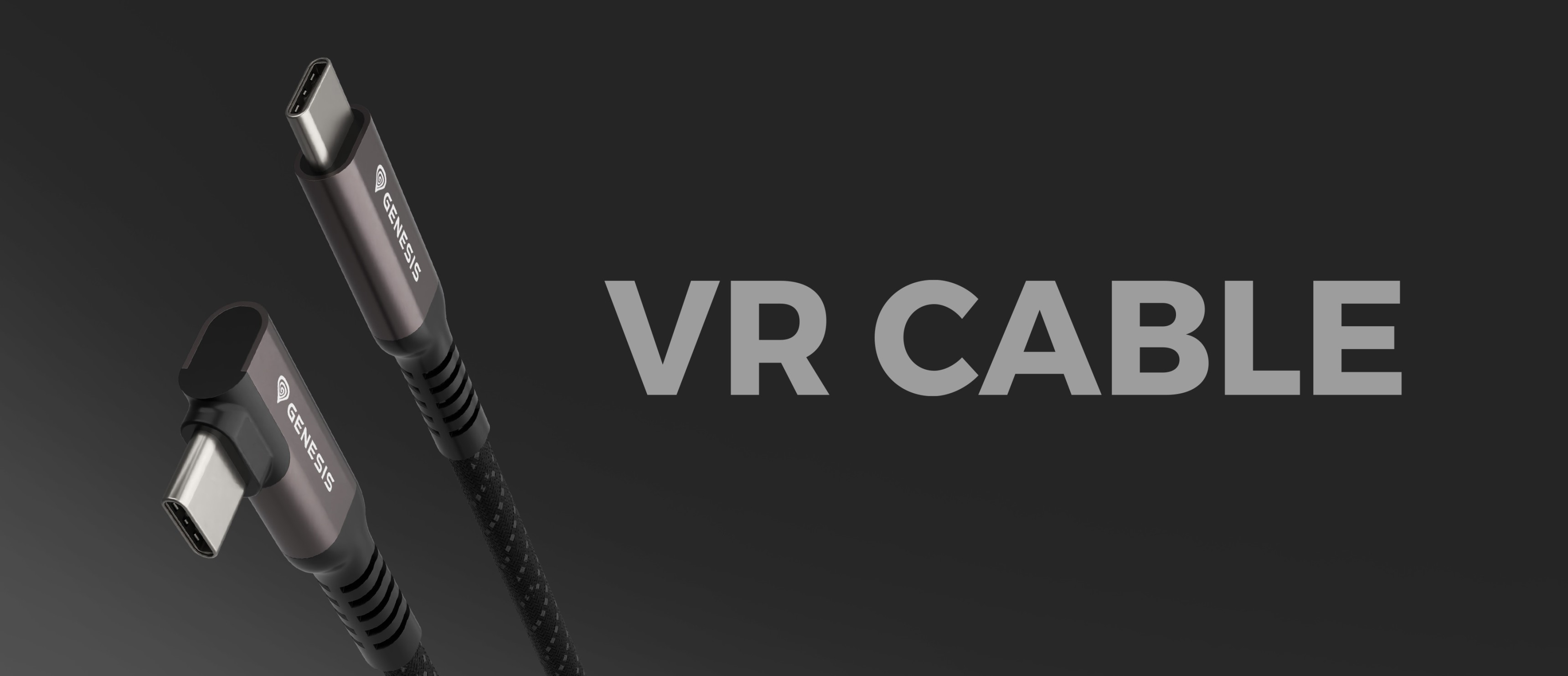 USB-C-Kabel mit Steckern an beiden Enden, entwickelt für die VR-Nutzung, mit einer Länge von 3 m und Unterstützung für 10 GB/s Datenübertragung und 60 W Leistungsabgabe