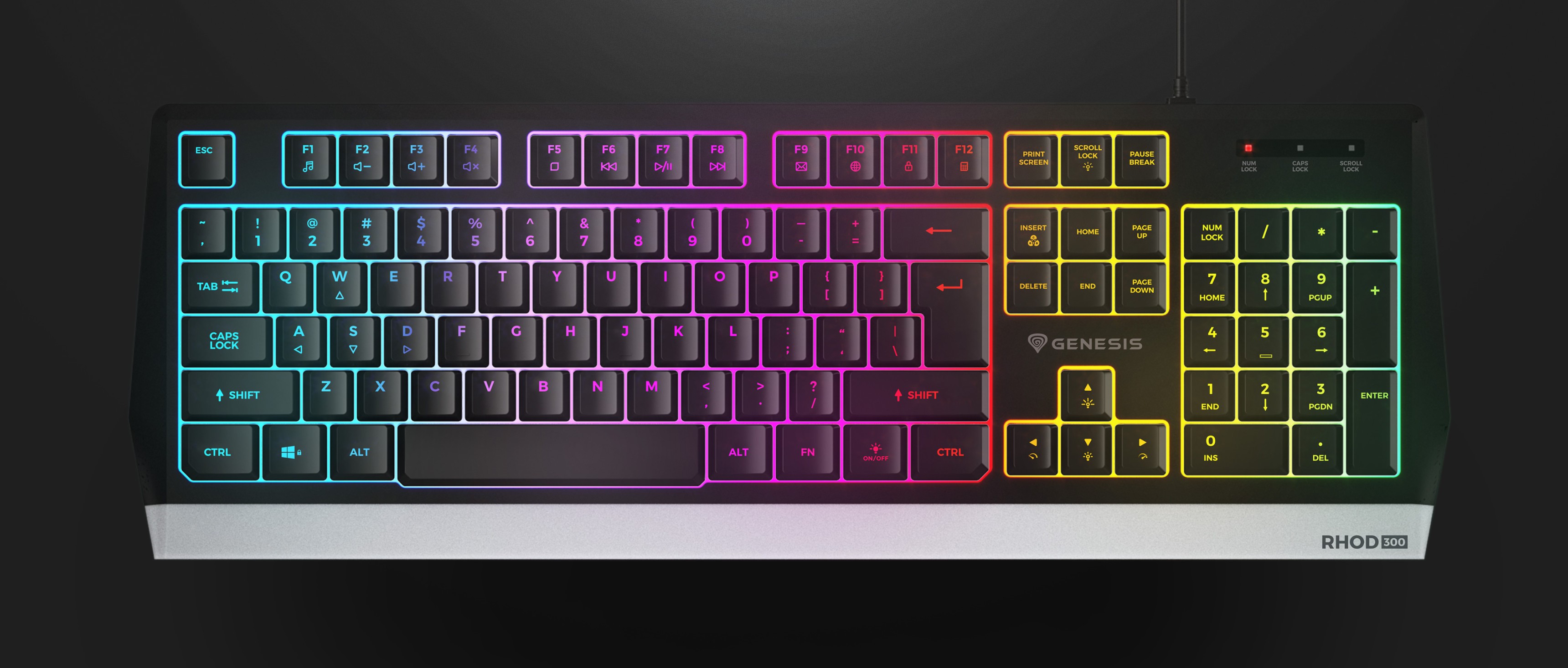 RGB-Gaming-Tastatur mit schlankem Design, anpassbarer Hintergrundbeleuchtung und ergonomischem Layout